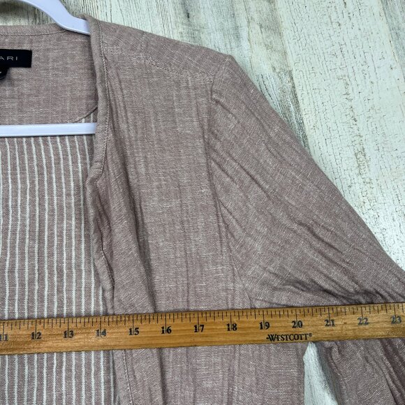 Tahari Linen Blend Gauze Cardigan Shirt Top Women Size M Medium Open Front Beach - Picture 6 of 8